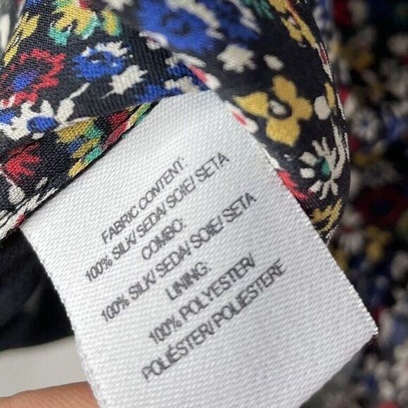 DEREK LAM 10 Crosby Top Womens 2 Sleeveless 100% Silk Floral Blouse Tassels - Picture 12 of 13